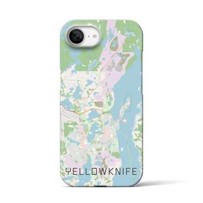 【イエローナイフ（カナダ）】地図柄iPhoneケース（バックカバータイプ）
