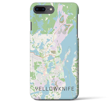 【イエローナイフ（カナダ）】地図柄iPhoneケース（バックカバータイプ）