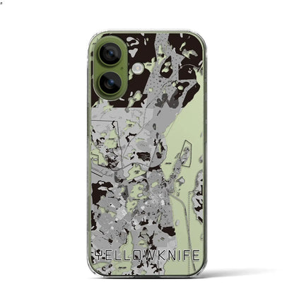 【イエローナイフ（カナダ）】地図柄iPhoneケース（クリアタイプ）