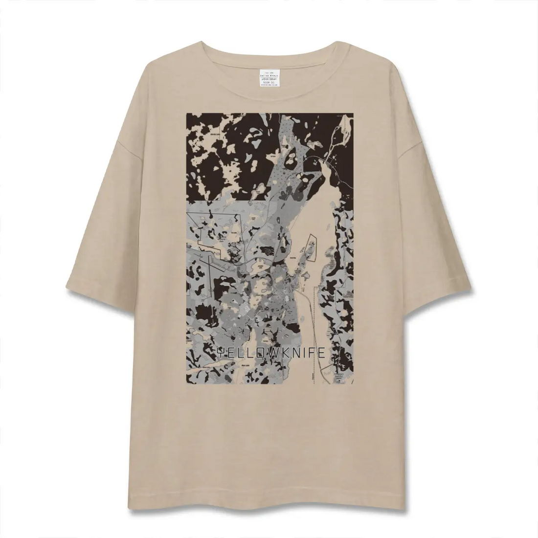 【イエローナイフ（カナダ）】地図柄ビッグシルエットTシャツ