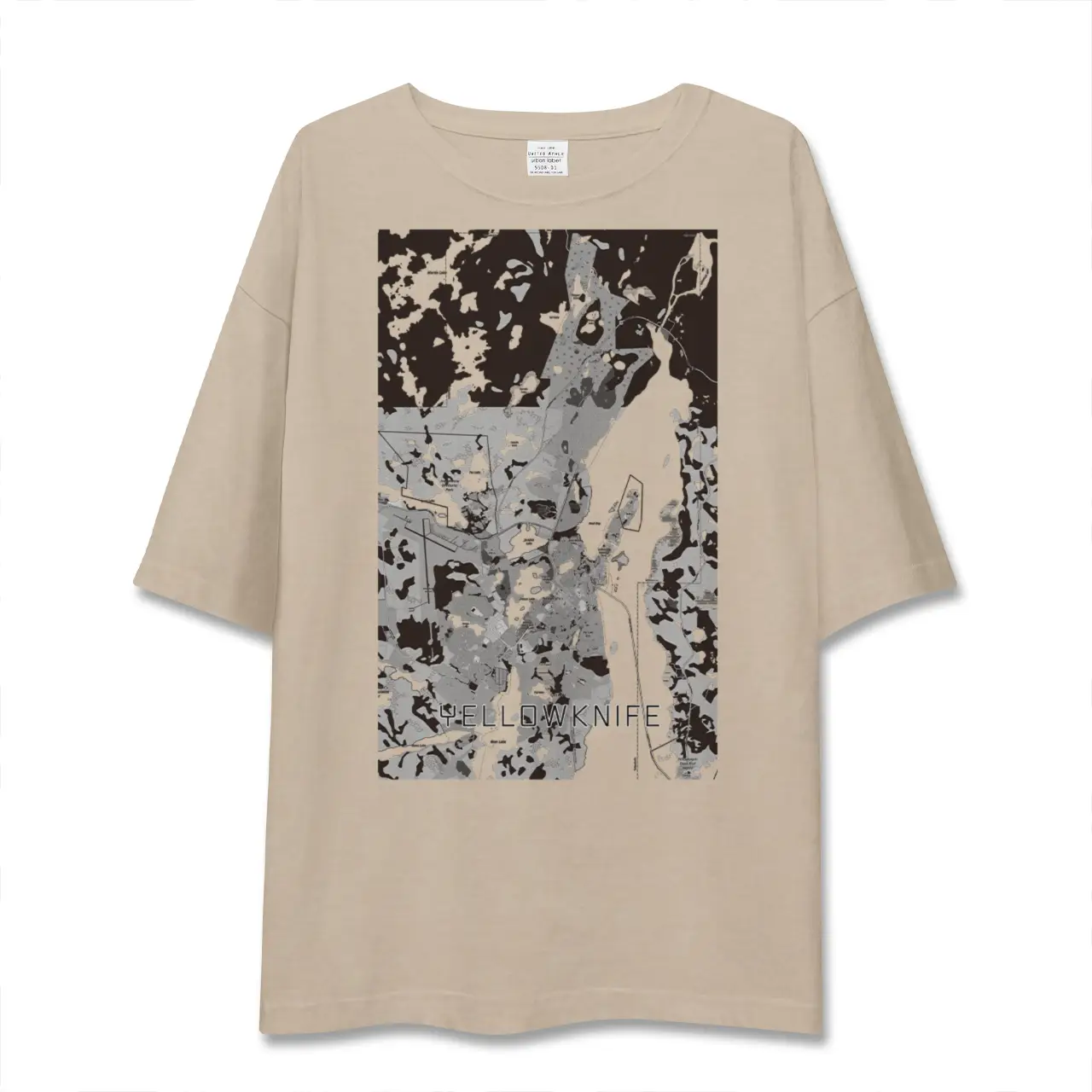 【イエローナイフ（カナダ）】地図柄ビッグシルエットTシャツ