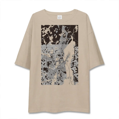 【イエローナイフ（カナダ）】地図柄ビッグシルエットTシャツ