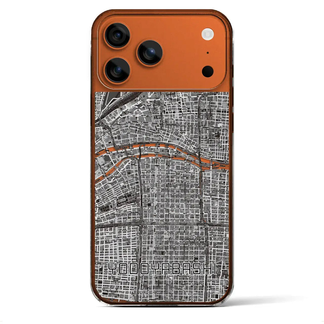 【淀屋橋（大阪府）】地図柄iPhoneケース（クリアタイプ）モノトーン・iPhone 17 Pro Max 用