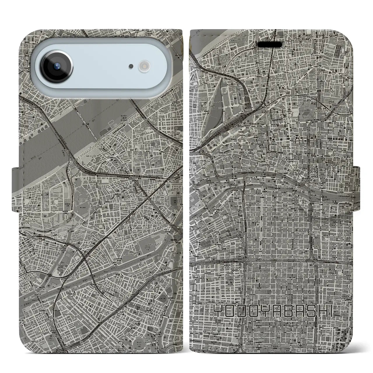 【淀屋橋（大阪府）】地図柄iPhoneケース（手帳タイプ）