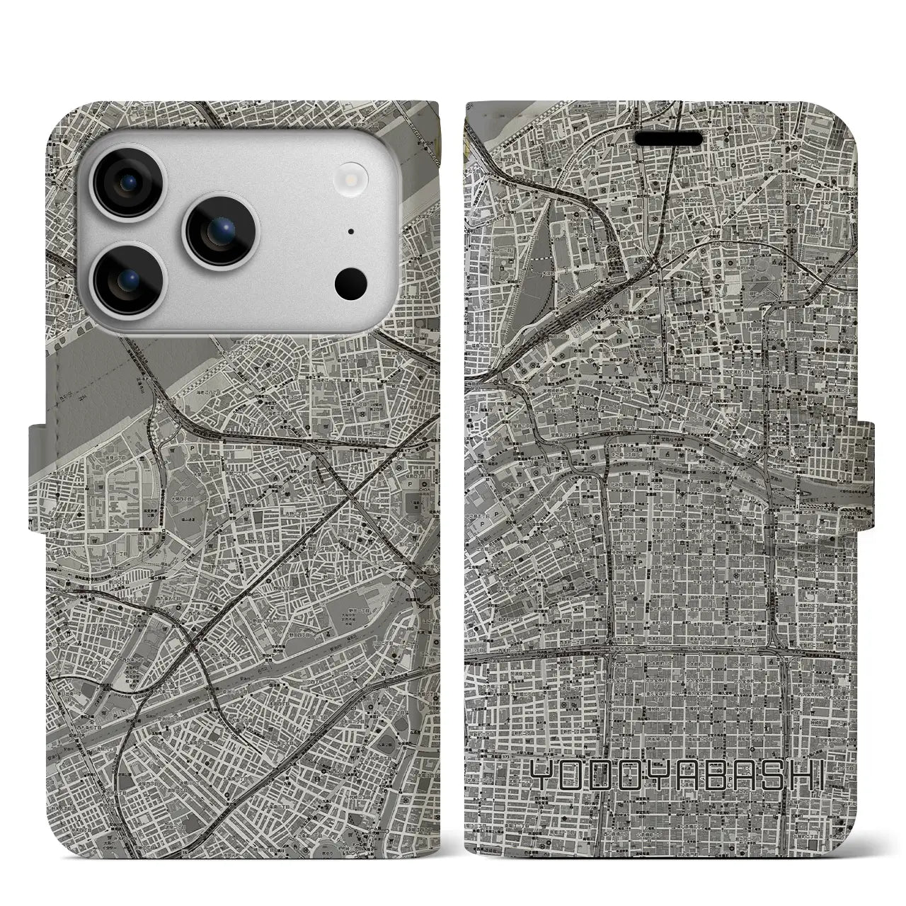 【淀屋橋（大阪府）】地図柄iPhoneケース（手帳タイプ）