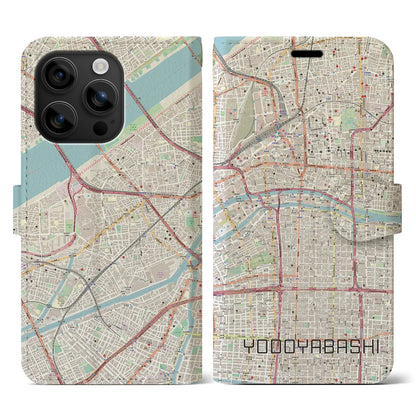 【淀屋橋（大阪府）】地図柄iPhoneケース（手帳タイプ）ナチュラル・iPhone 16 用