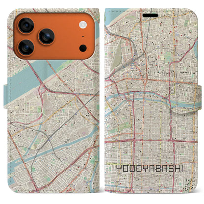 【淀屋橋（大阪府）】地図柄iPhoneケース（手帳タイプ）