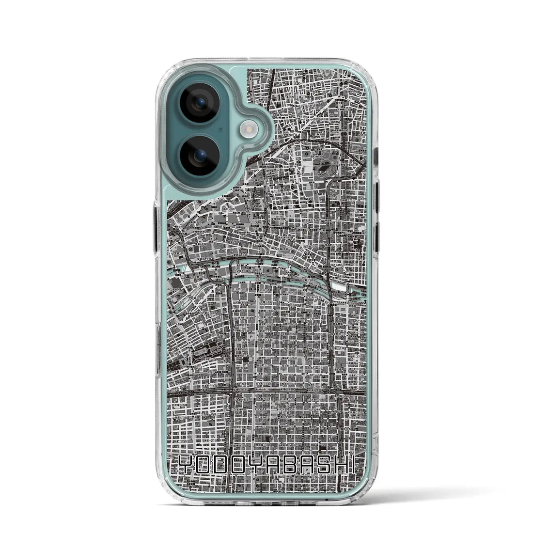 【淀屋橋（大阪府）】地図柄iPhoneケース（MagSafeタイプ）モノトーン・iPhone 16 Pro 用