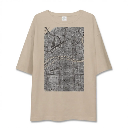 【淀屋橋（大阪府）】地図柄ビッグシルエットTシャツ
