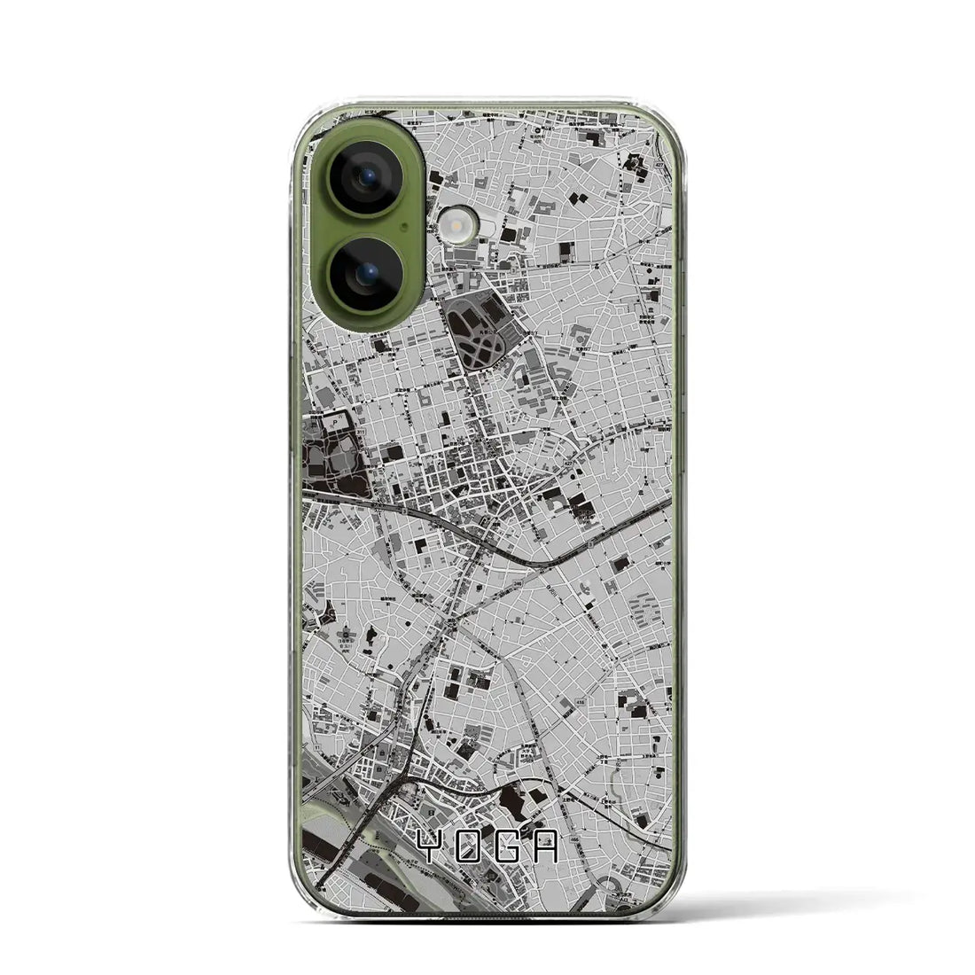 【用賀(東京都)】地図柄iPhoneケース(クリアタイプ)モノトーン・iPhone 17 Pro Max 用