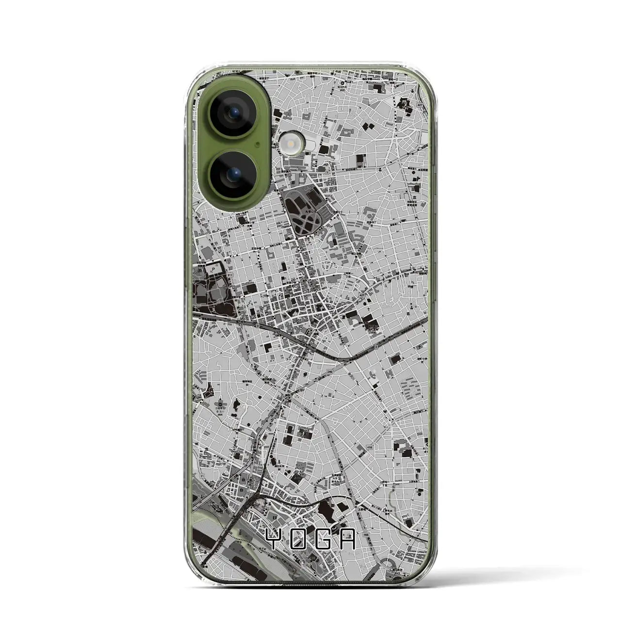 【用賀（東京都）】地図柄iPhoneケース（クリアタイプ）モノトーン・iPhone 17 Pro Max 用