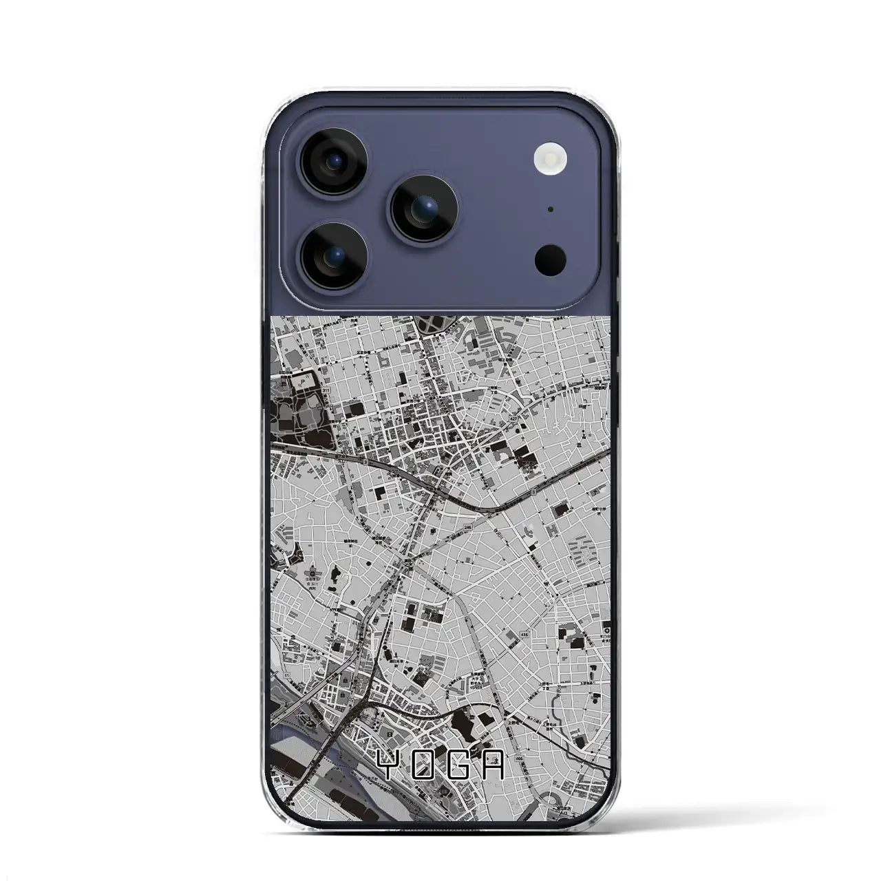 【用賀（東京都）】地図柄iPhoneケース（クリアタイプ）