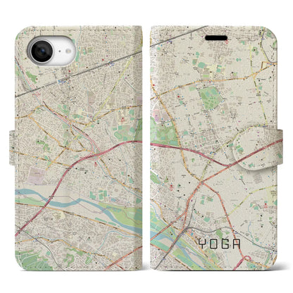 【用賀（東京都）】地図柄iPhoneケース（手帳タイプ）