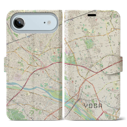 【用賀（東京都）】地図柄iPhoneケース（手帳タイプ）