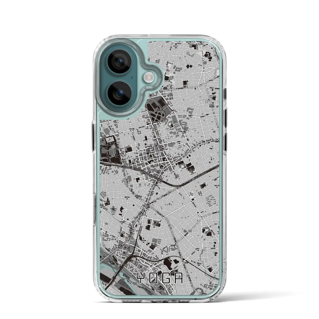 【用賀(東京都)】地図柄iPhoneケース(MagSafeタイプ)モノトーン・iPhone 16 Pro 用