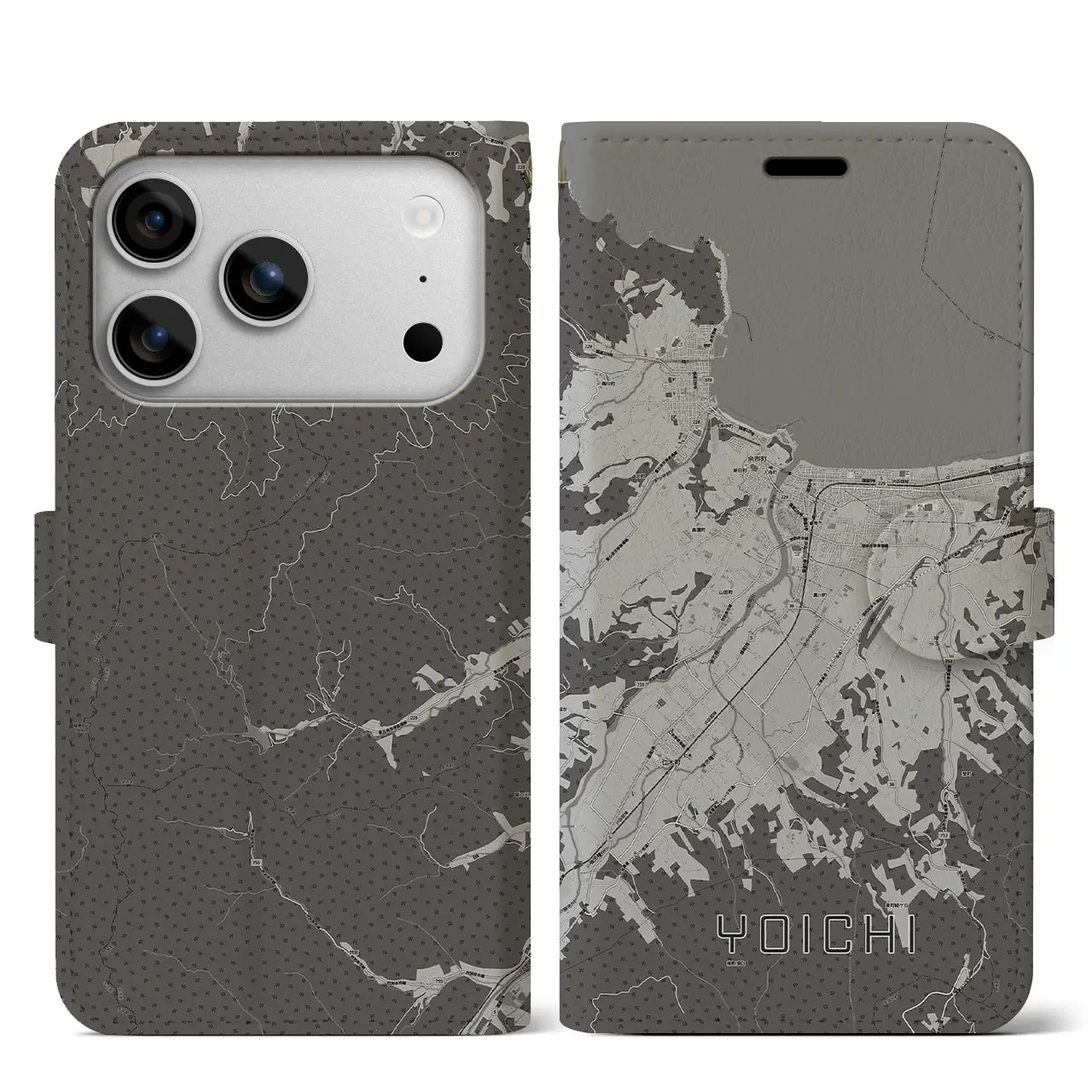 【余市（北海道）】地図柄iPhoneケース（手帳タイプ）