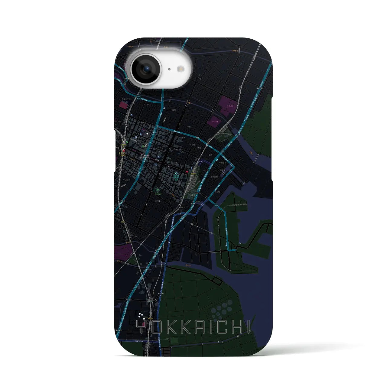 【四日市（三重県）】地図柄iPhoneケース（バックカバータイプ）