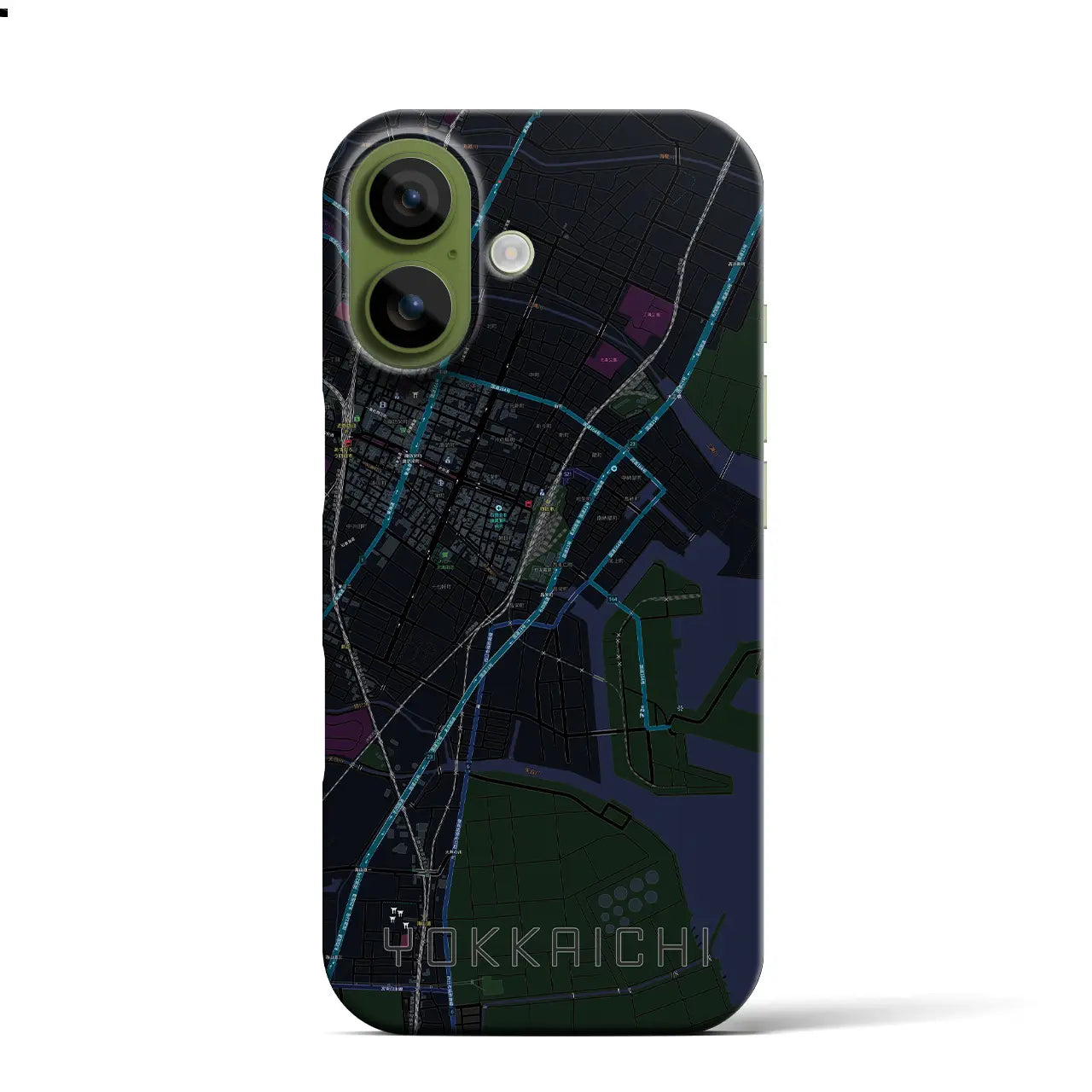 【四日市（三重県）】地図柄iPhoneケース（バックカバータイプ）