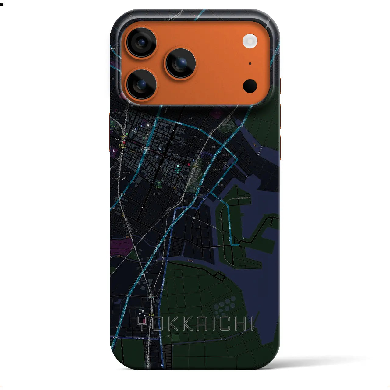四日市(三重県)】地図柄iPhoneケース(バックカバータイプ 四日市(三重県)】地図柄iPhoneケース(バックカバータイプ