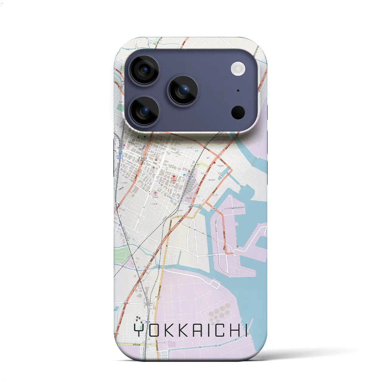 【四日市（三重県）】地図柄iPhoneケース（バックカバータイプ）ナチュラル・iPhone 17 Pro Max 用