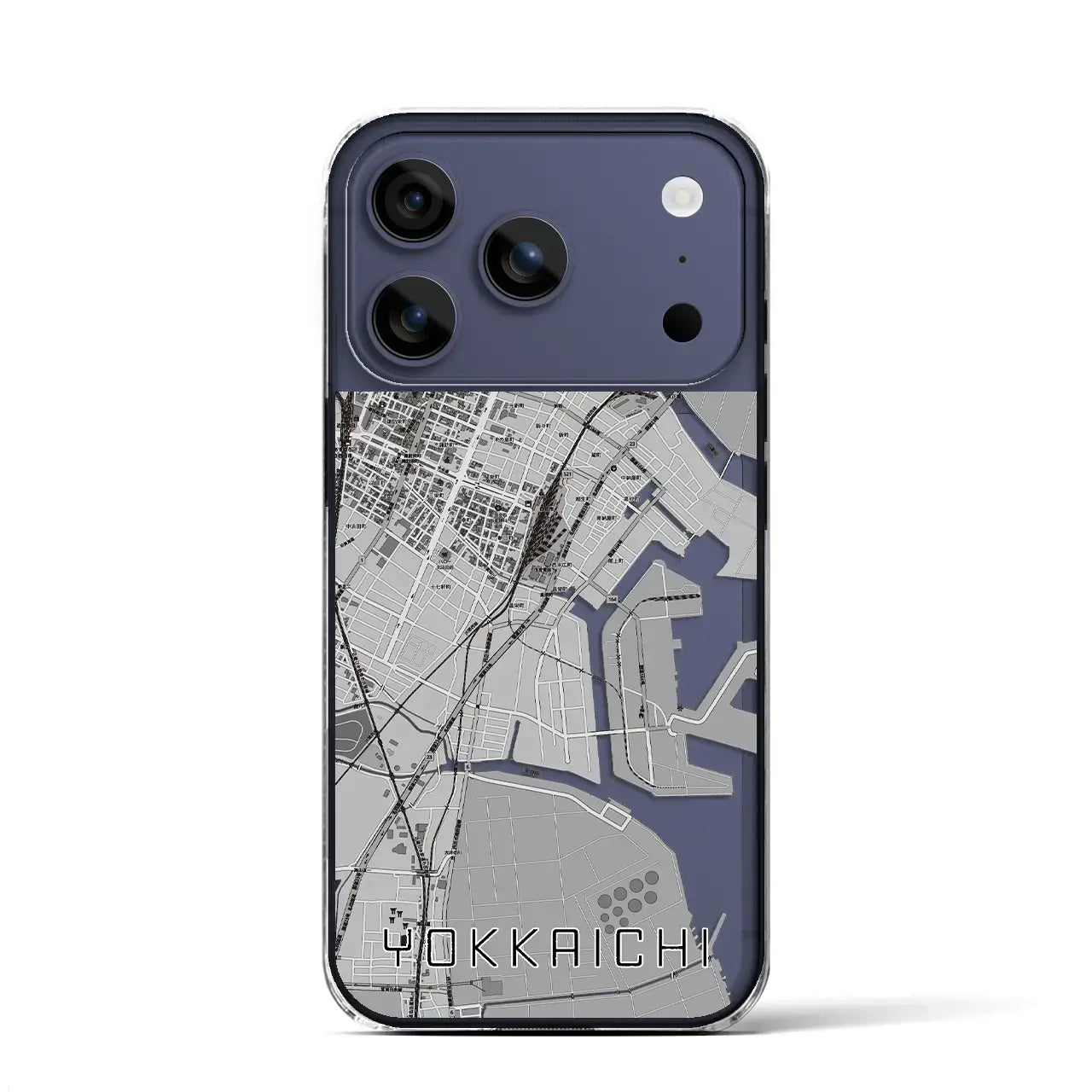 【四日市（三重県）】地図柄iPhoneケース（クリアタイプ）
