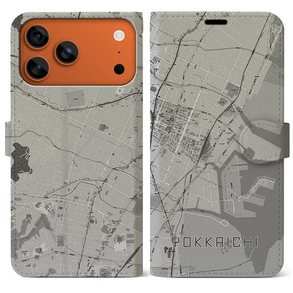 【四日市（三重県）】地図柄iPhoneケース（手帳タイプ）