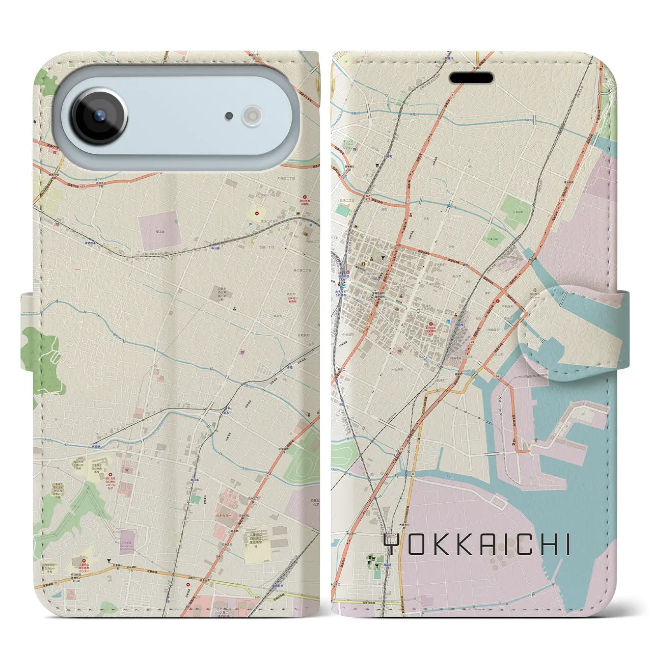【四日市（三重県）】地図柄iPhoneケース（手帳タイプ）