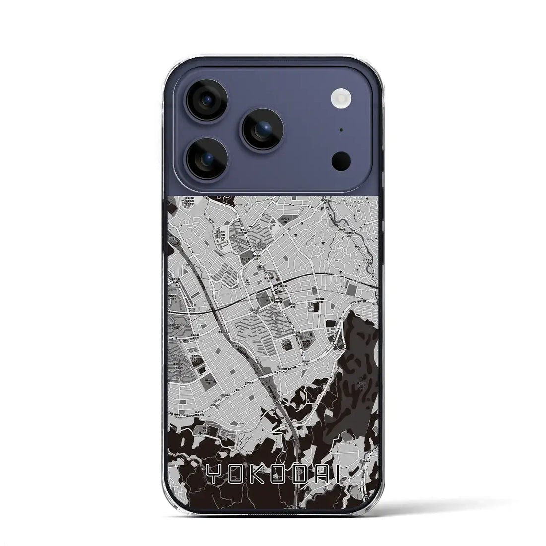 【洋光台（神奈川県）】地図柄iPhoneケース（クリアタイプ）モノトーン・iPhone 17 Pro Max 用