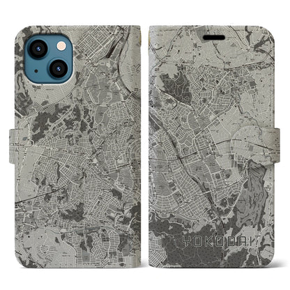 【洋光台（神奈川県）】地図柄iPhoneケース（手帳タイプ）モノトーン・iPhone 13 用