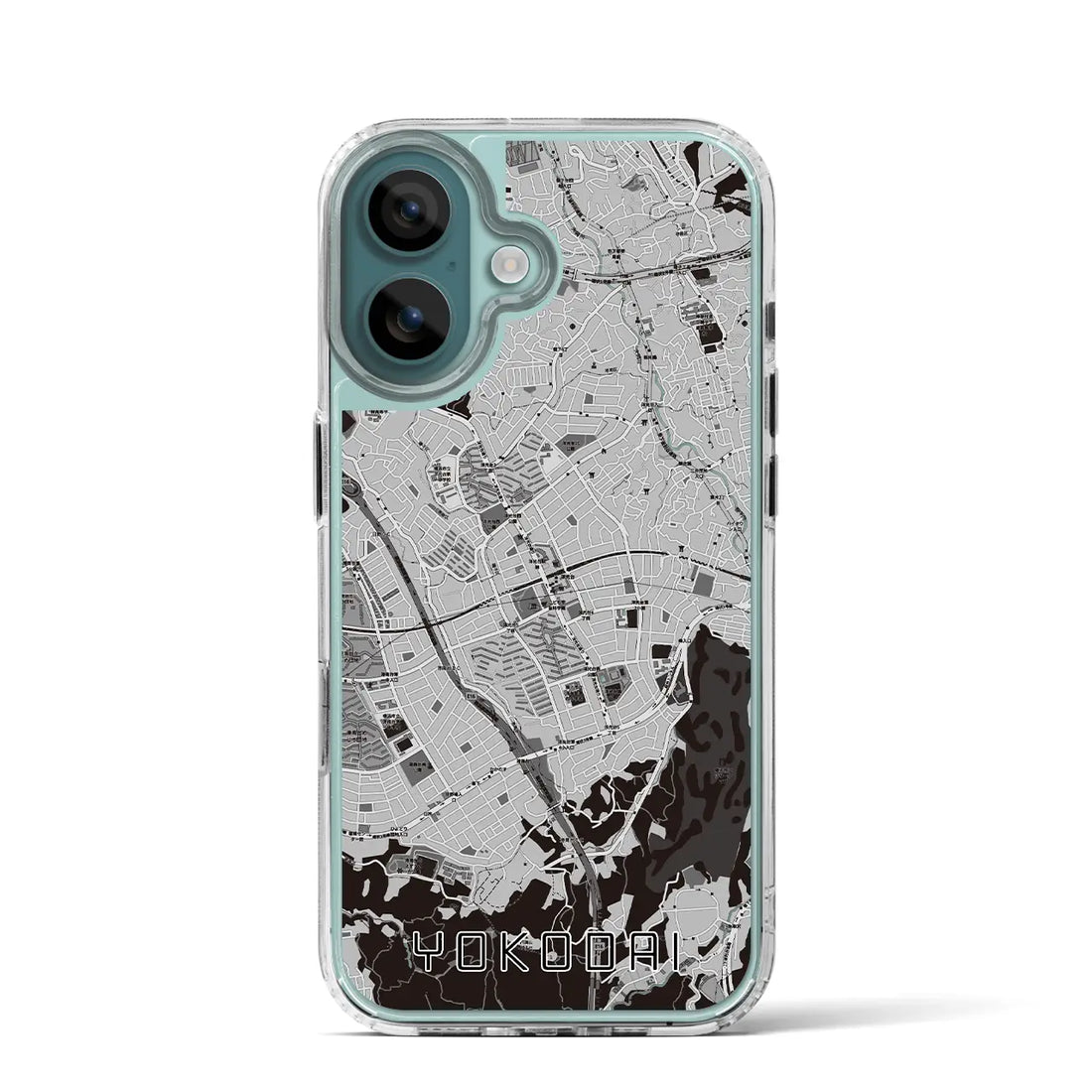 【洋光台（神奈川県）】地図柄iPhoneケース（MagSafeタイプ）モノトーン・iPhone 16 Pro 用