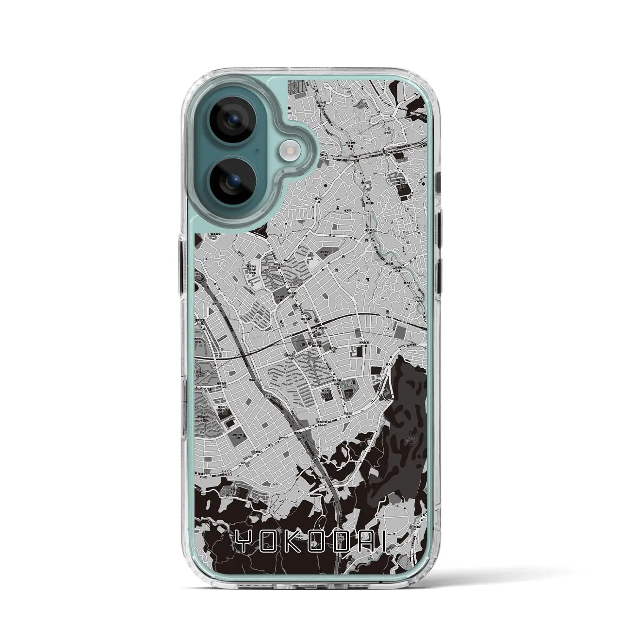 【洋光台（神奈川県）】地図柄iPhoneケース（MagSafeタイプ）モノトーン・iPhone 16 Pro 用