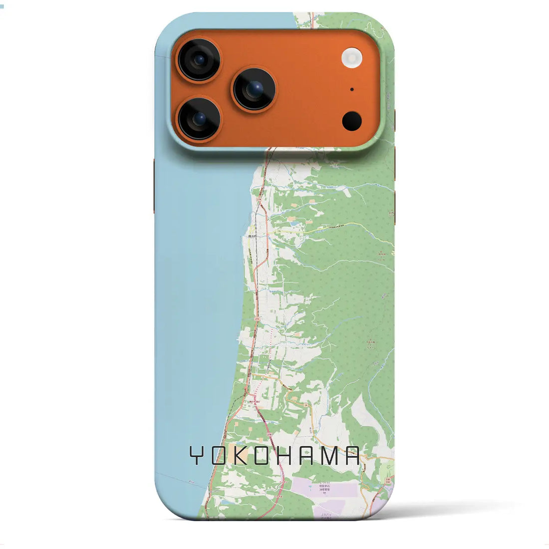 【横浜（青森県）】地図柄iPhoneケース（バックカバータイプ）ナチュラル・iPhone 17 Pro Max 用