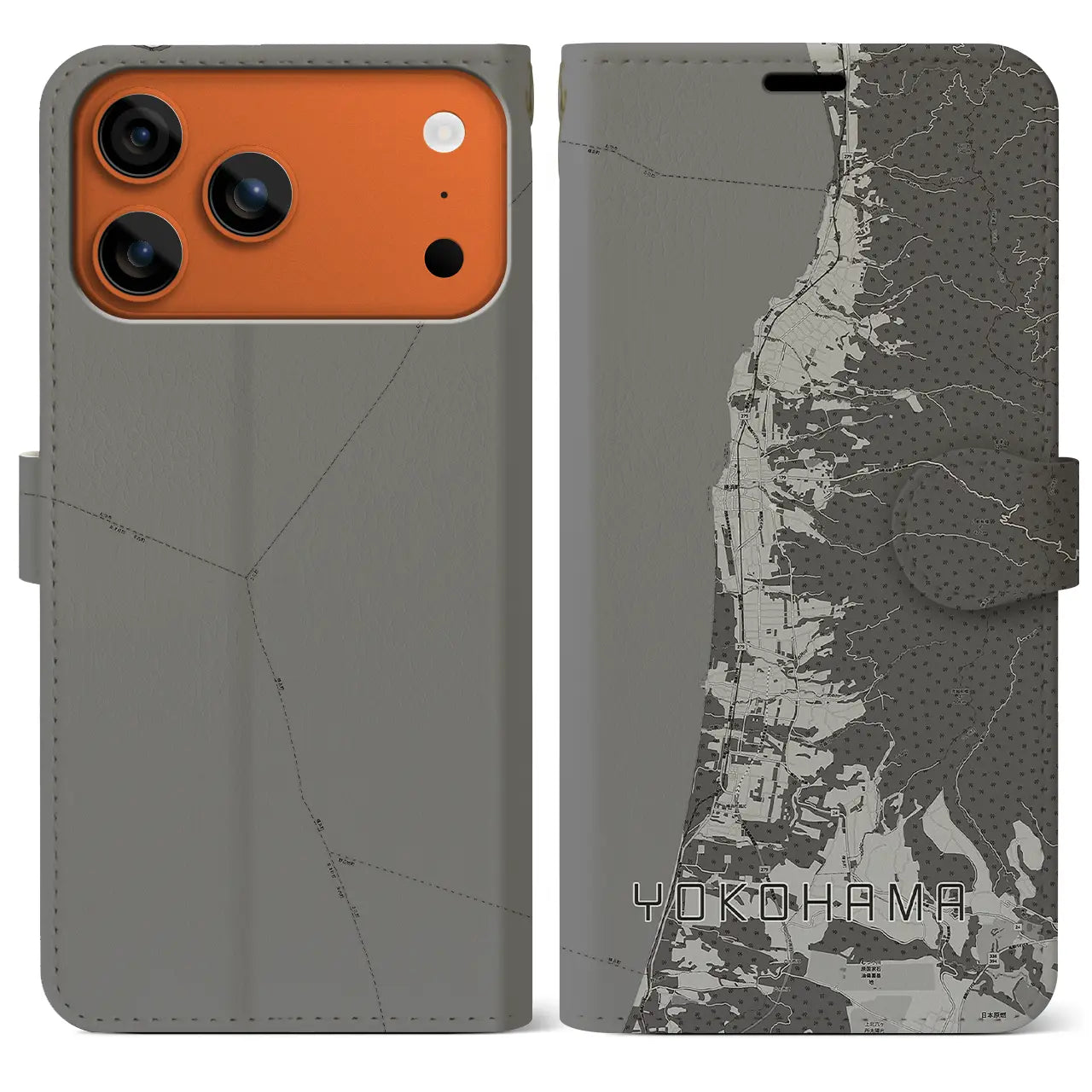 【横浜（青森県）】地図柄iPhoneケース（手帳タイプ）