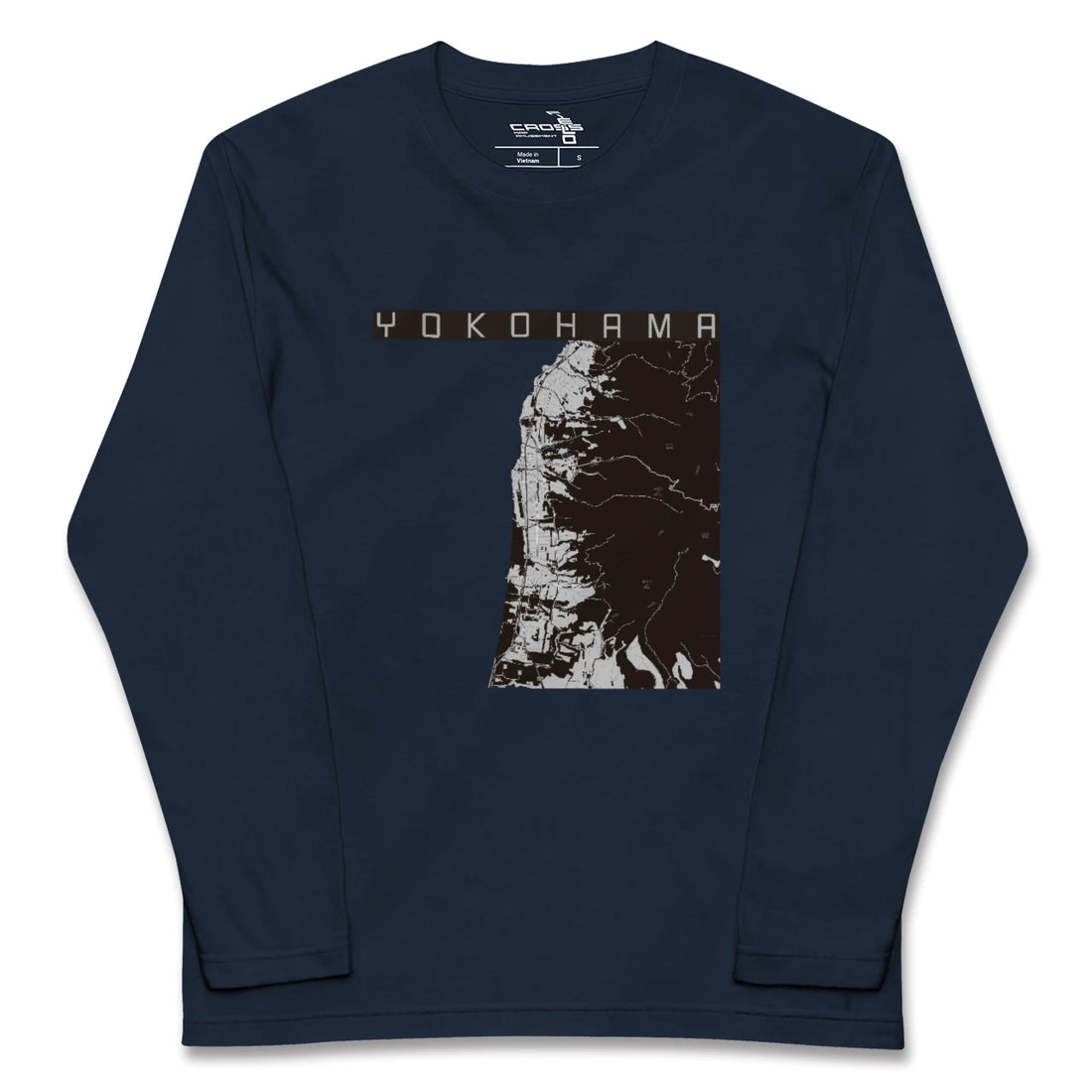 【横浜（青森県）（青森県）】地図柄ロングスリーブTシャツ