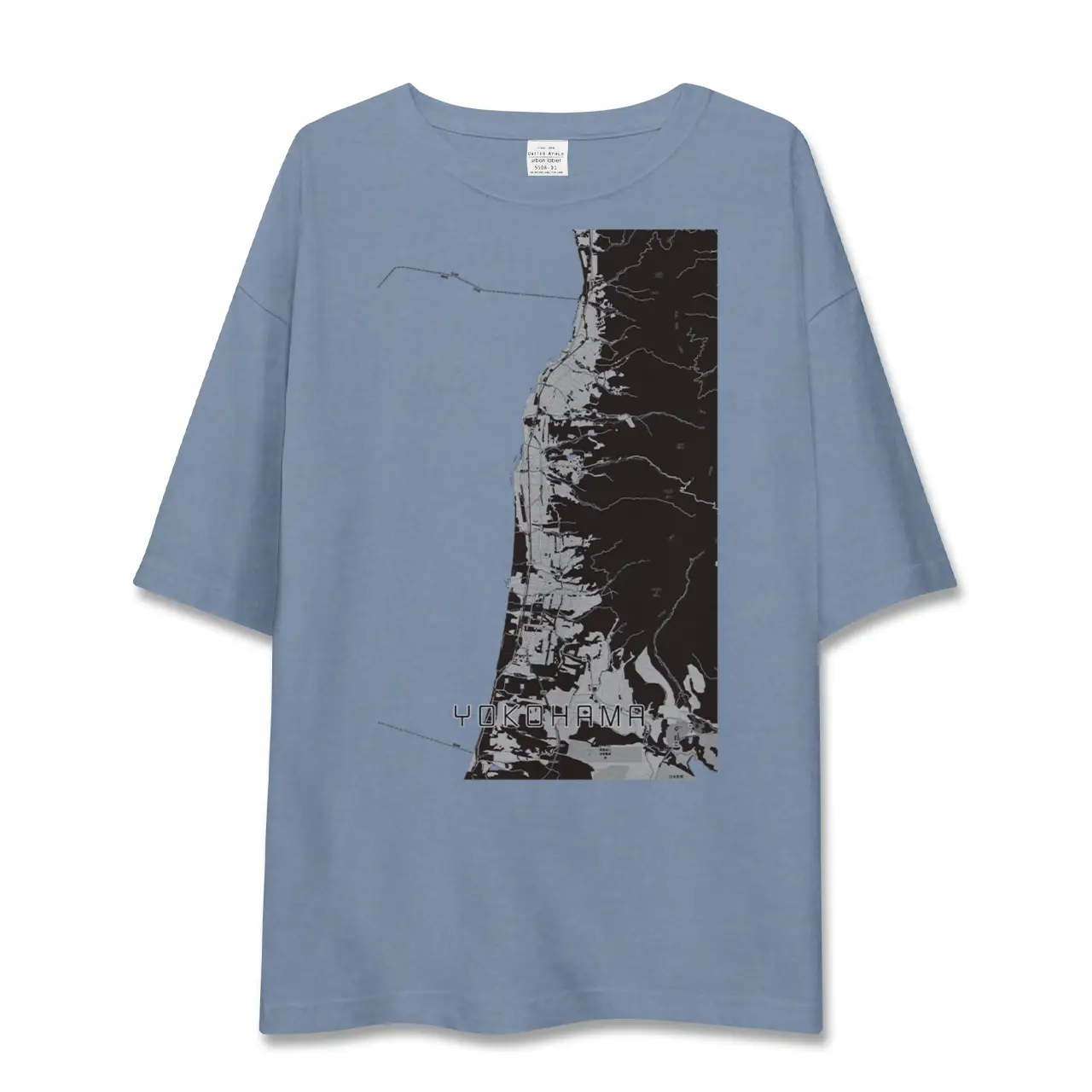 【横浜（青森県）（青森県）】地図柄ビッグシルエットTシャツ