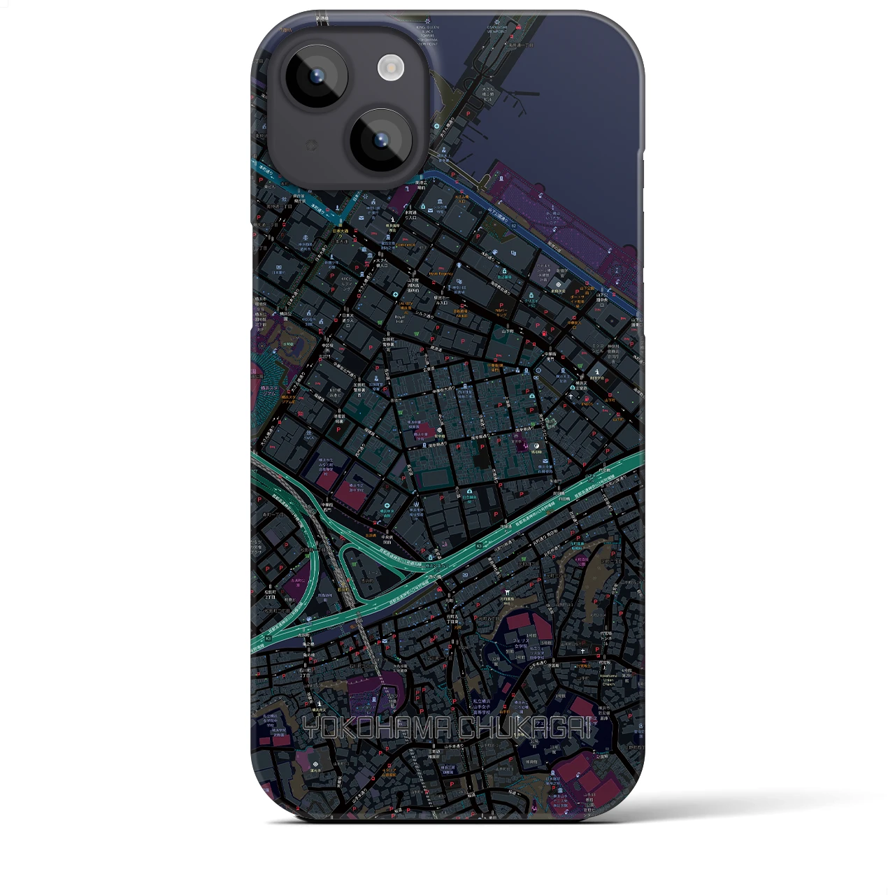 【横浜中華街（神奈川県）】地図柄iPhoneケース（バックカバータイプ）