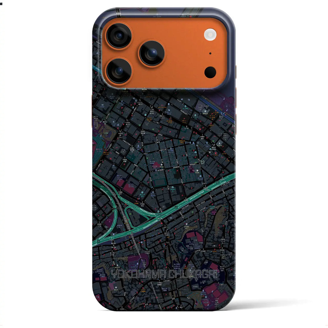 【横浜中華街（神奈川県）】地図柄iPhoneケース（バックカバータイプ）