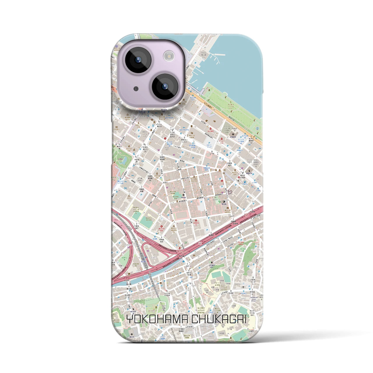 【横浜中華街（神奈川県）】地図柄iPhoneケース（バックカバータイプ）