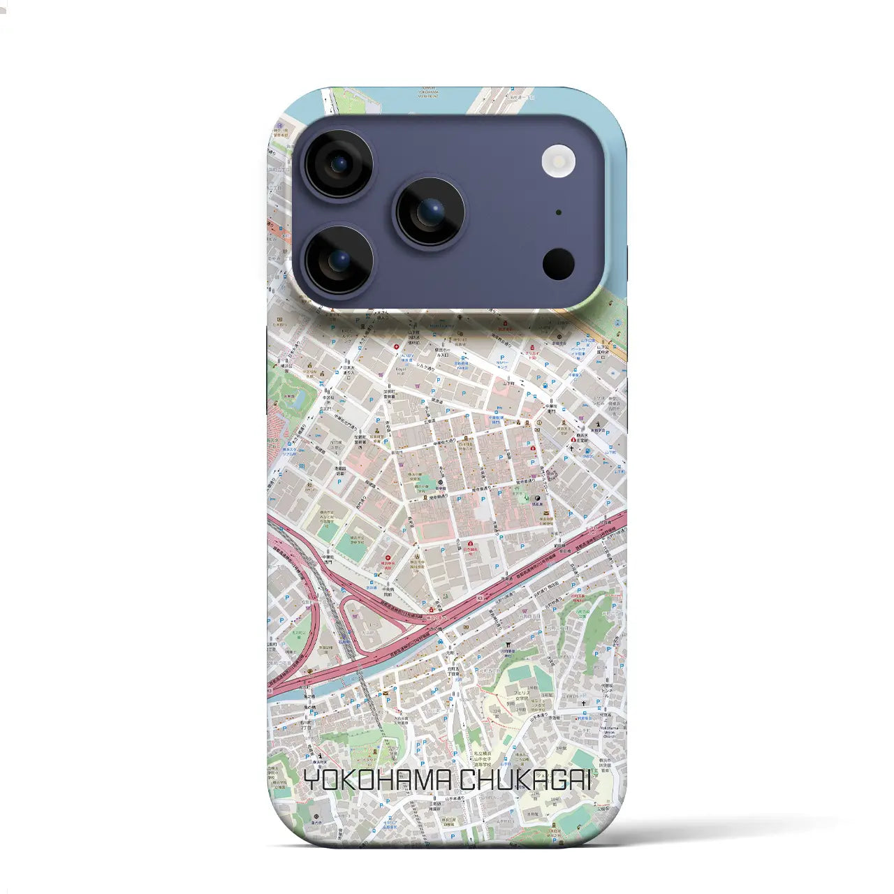 【横浜中華街（神奈川県）】地図柄iPhoneケース（バックカバータイプ）