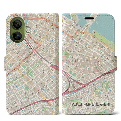 【横浜中華街（神奈川県）】地図柄iPhoneケース（手帳タイプ）