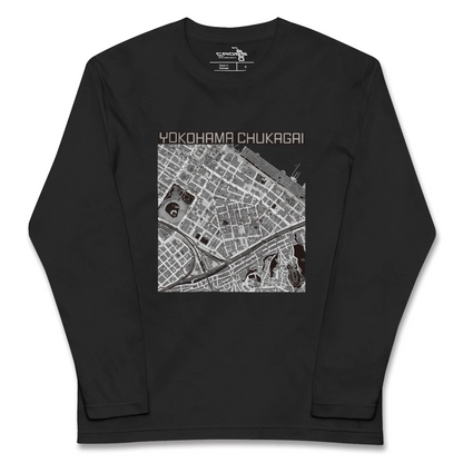 【横浜中華街（神奈川県）】地図柄ロングスリーブTシャツ