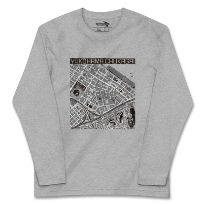 【横浜中華街（神奈川県）】地図柄ロングスリーブTシャツ