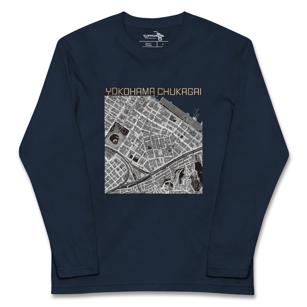 【横浜中華街（神奈川県）】地図柄ロングスリーブTシャツ
