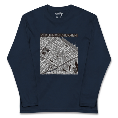 【横浜中華街（神奈川県）】地図柄ロングスリーブTシャツ