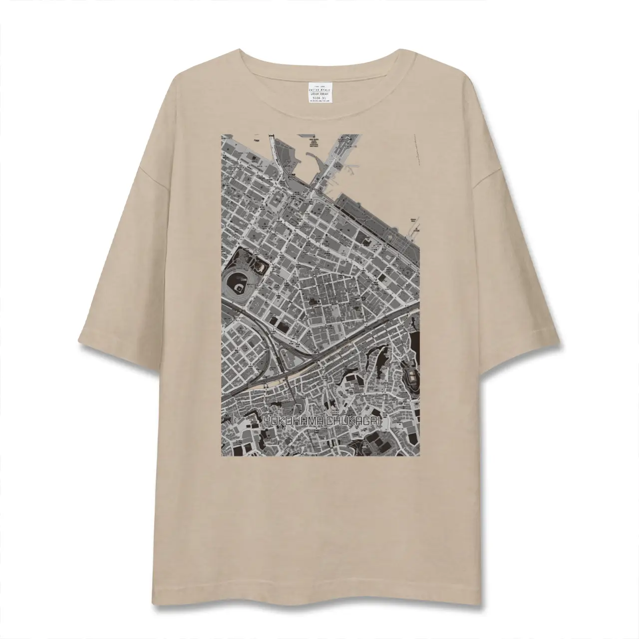 【横浜中華街（神奈川県）】地図柄ビッグシルエットTシャツ