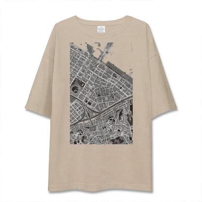 【横浜中華街（神奈川県）】地図柄ビッグシルエットTシャツ