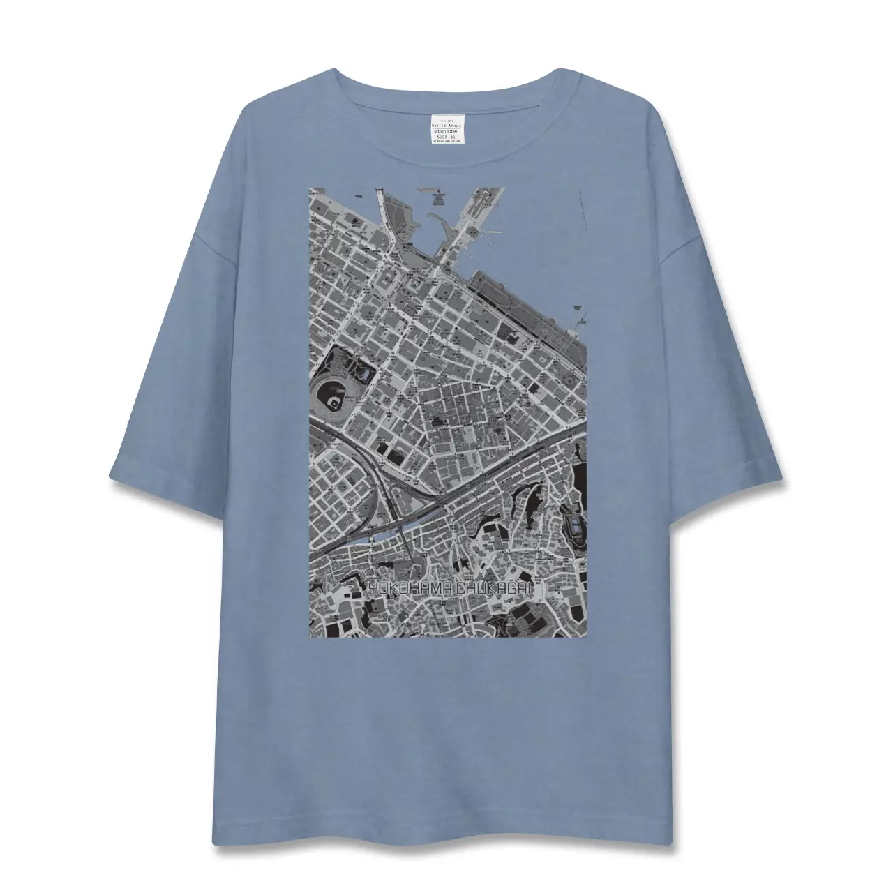 【横浜中華街（神奈川県）】地図柄ビッグシルエットTシャツ