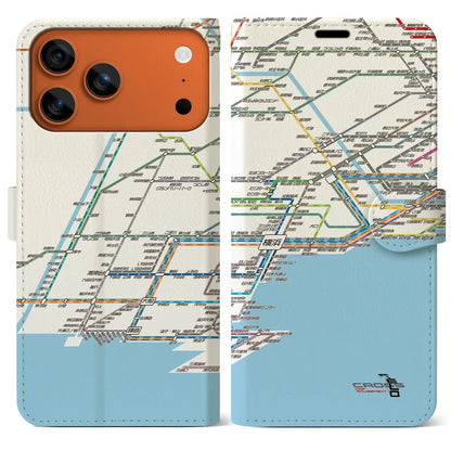 【横浜路線図（神奈川県）】路線図iPhoneケース（手帳タイプ）