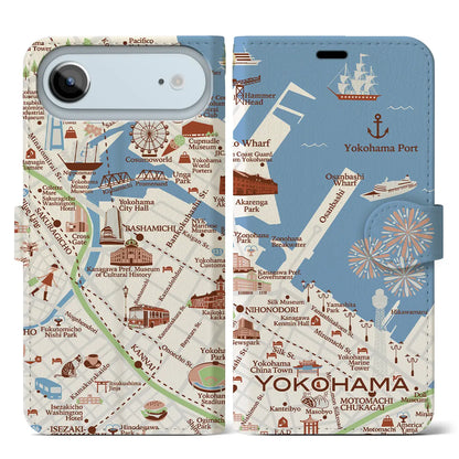 【横浜】イラストマップiPhoneケース（手帳タイプ）