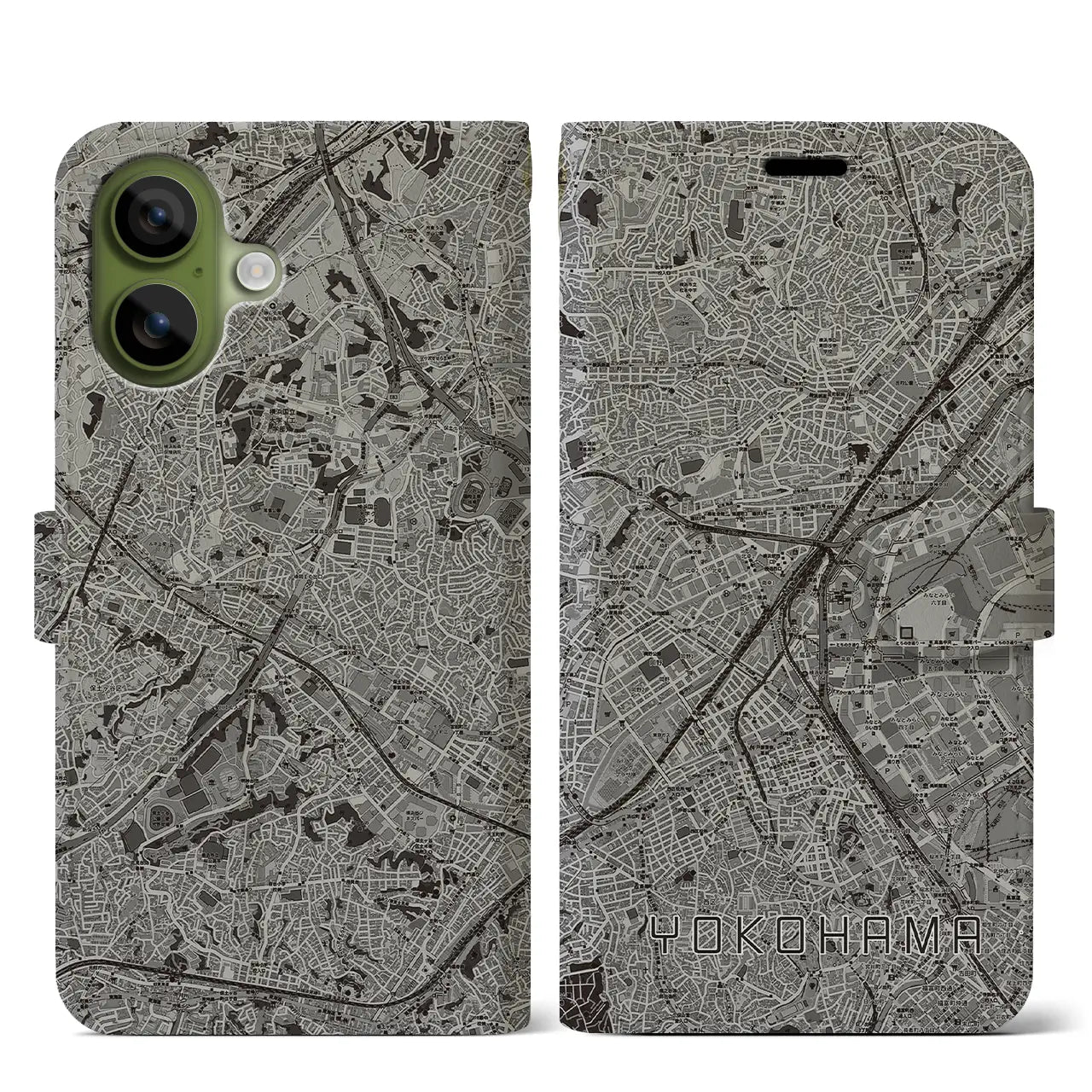 【横浜2（神奈川県）】地図柄iPhoneケース（手帳タイプ）